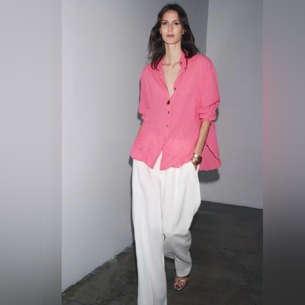(#29)ZARA ZW COLLECTION Oversized Wrinkled Button Down Shirt
